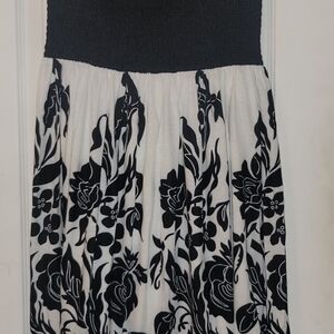 Amazon Black and White Floral A-Line Dress